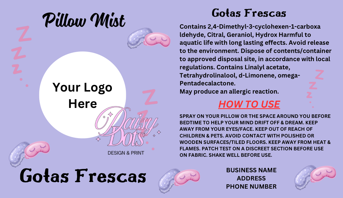 Pillow Mist Wraparound Labels