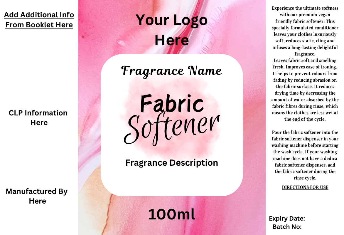 DIGITAL NEW FizzyWhiz Laundry/Cleaning Labels - PINK DESIGN