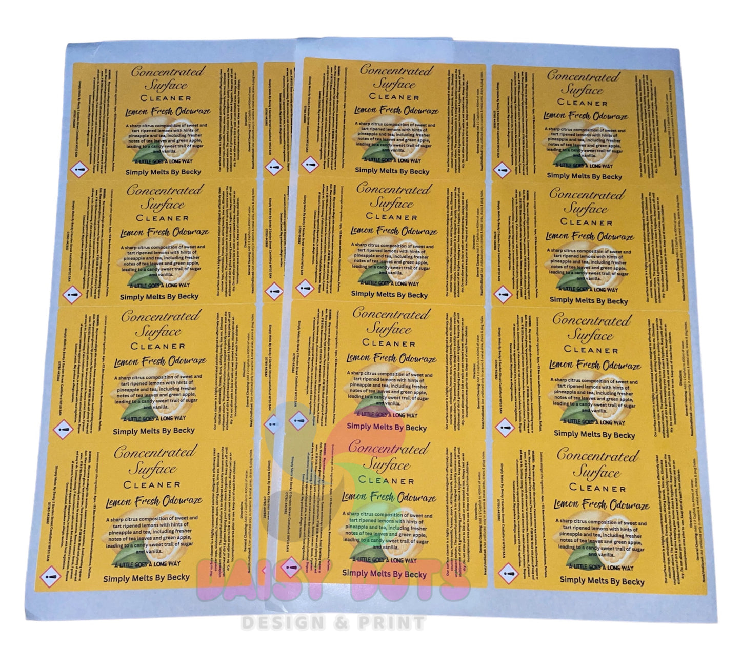 6 In 1 Cleaning Wraparound Labels - FizzyWhiz 100ml Bottles