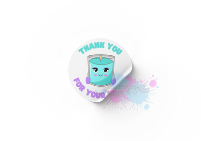 Wax Melt/Candle Thank You For Your Order Stickers