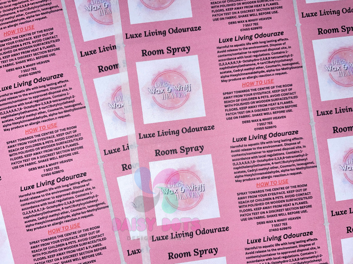 Room Spray Wraparound Labels