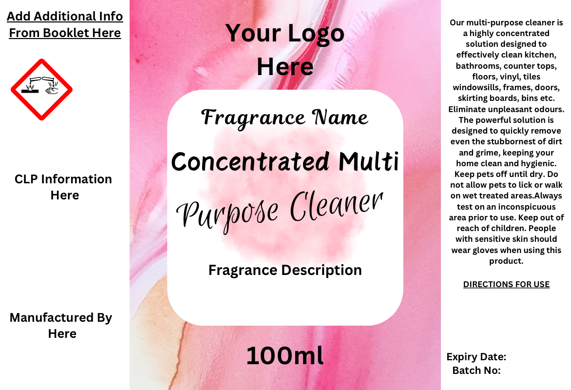 DIGITAL NEW FizzyWhiz Laundry/Cleaning Labels - PINK DESIGN