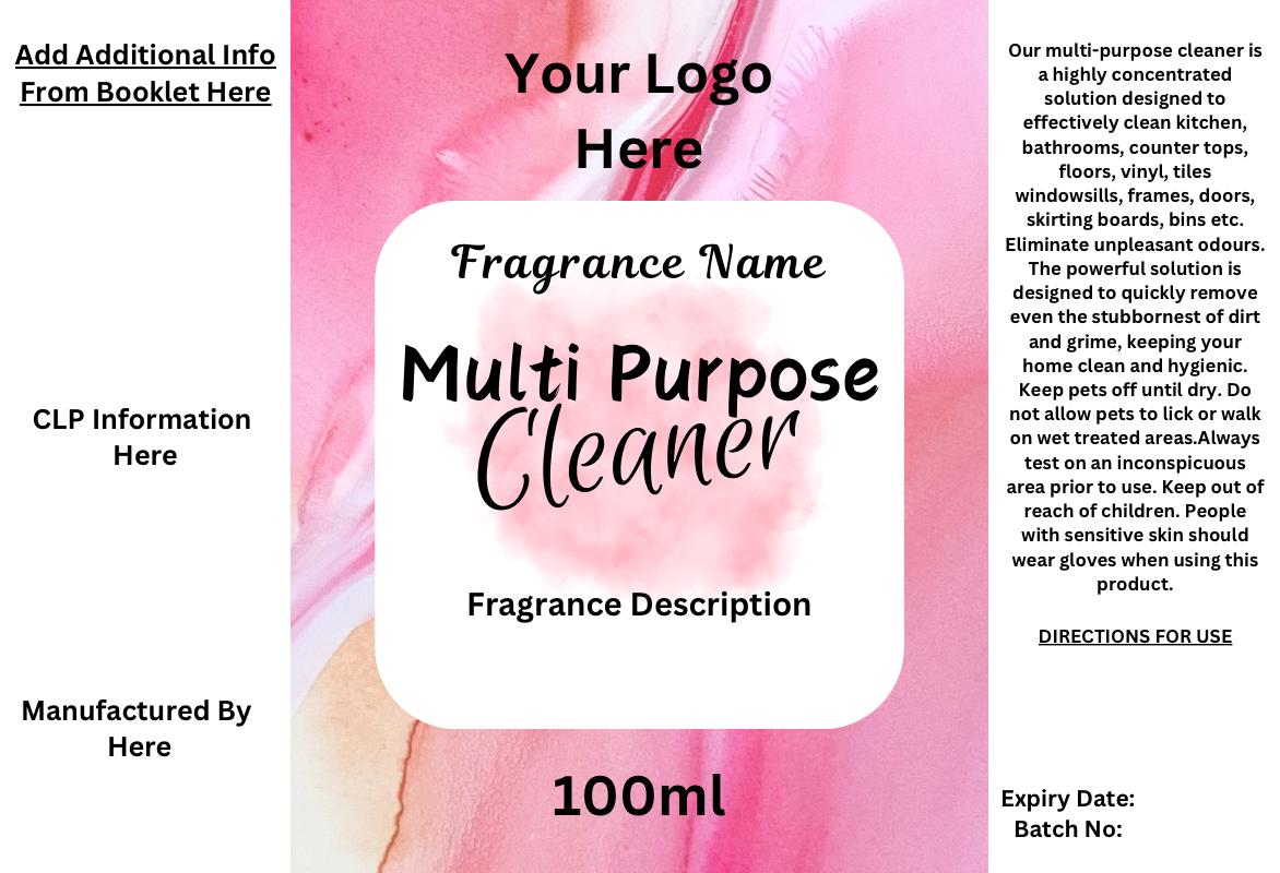 DIGITAL NEW FizzyWhiz Laundry/Cleaning Labels - PINK DESIGN