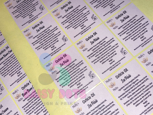 Cuticle Oil Wraparound Labels - FizzyWhiz - Custom Cut