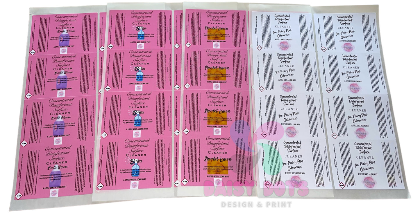 6 In 1 Cleaning Wraparound Labels - FizzyWhiz 100ml Bottles