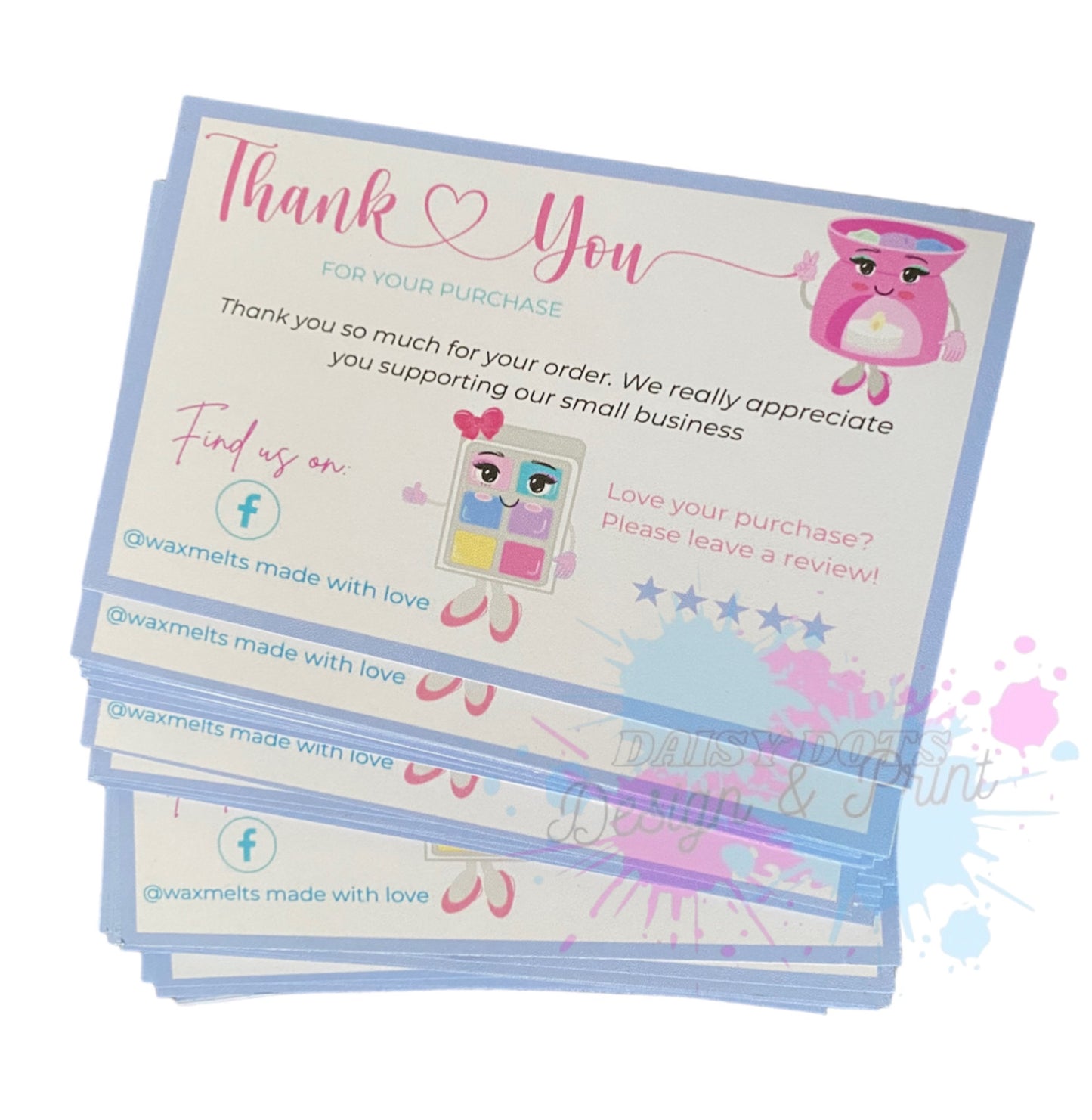 Wax Melt Design Thank You Cards