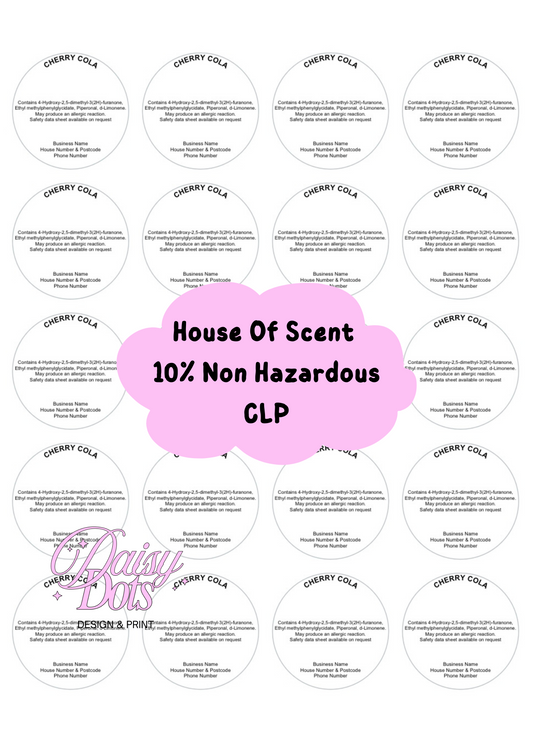 House Of Scent CLP 10% NON HAZARDOUS