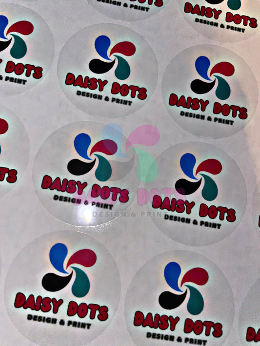 Clear Transparent Gloss Waterproof Logo Stickers