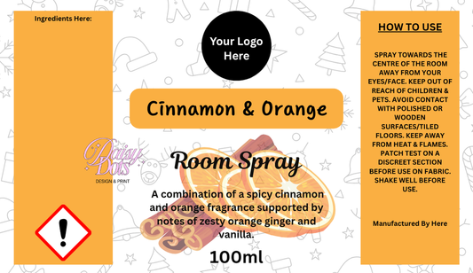 Christmas Themed Room Spray Wraparound Labels