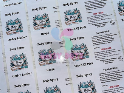 Body Spray (Non- Alcohol) Wraparound Labels - Fizzywhiz