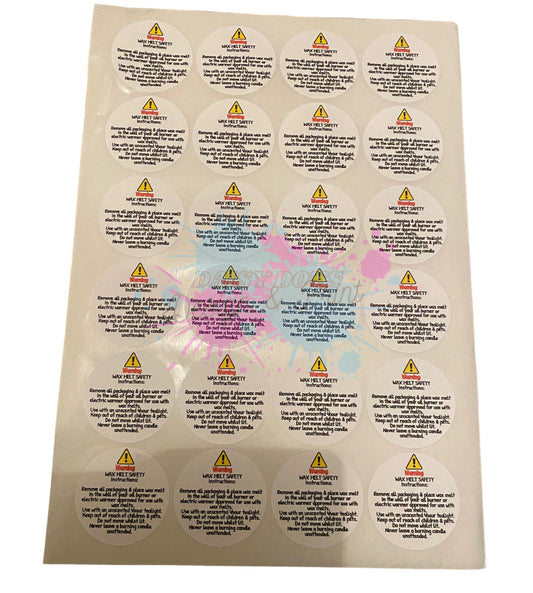 Wax Melt Safety Labels