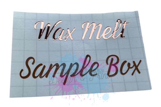 Vinyl Labels (Wax Melt Sample Box , Sizzlers Sample Box)